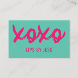Cartão De Visita Kisses XOXO Rosa E Mint | Lipsense