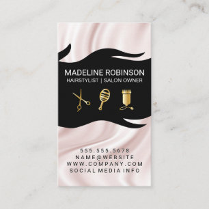 Cartão De Visita Kit de Stylist para a pasta da seda  Cabelo e bele