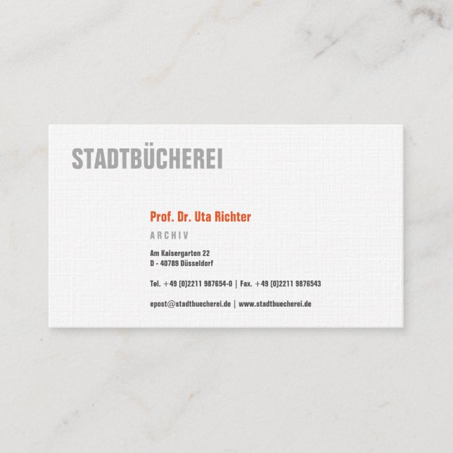 Cartão De Visita Klare Visitenkarte mit orange (Frente)