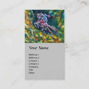 Cartão De Visita KNIGHT LANCELOT, HORSE RIDANDO EM Cinzas DE FLORES