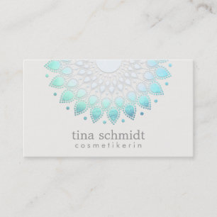 Cartão De Visita Kosmetologie Elegante Kreis Hellblau Weiß