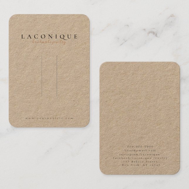 Cartão De Visita Kraft | Ecrã de cabine | Joias (Frente/Verso)