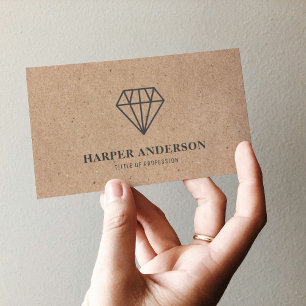 Cartão De Visita Kraft Modern Black Diamond Professional