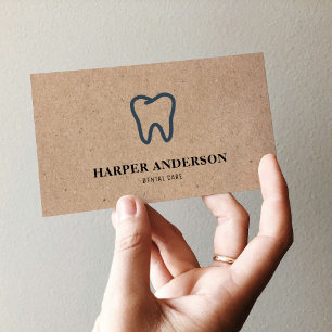 Cartão De Visita Kraft Modern Black Professional Dental Care