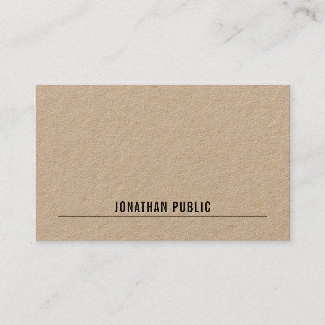 Cartão De Visita Kraft Paper Elegante Simples Profissional Moderno  (Frente)