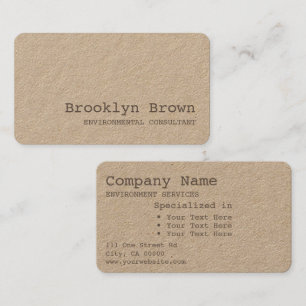 Cartão De Visita Kraft Paper - Simples Vintage Rustic Minimalist
