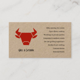 Cartão De Visita Kraft Rustic Vintage Logo Catering Business Card