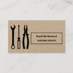 Cartão de Visita Kraft Tool Handyman Services