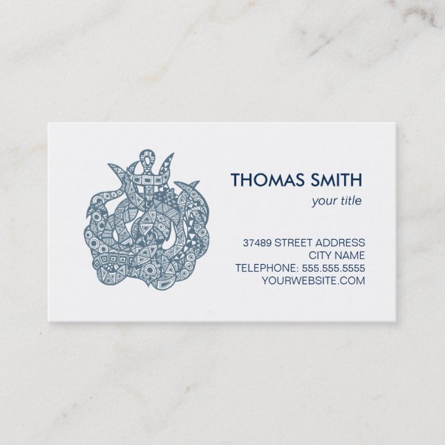 Cartão De Visita Kraken o monstro de mar (Frente)