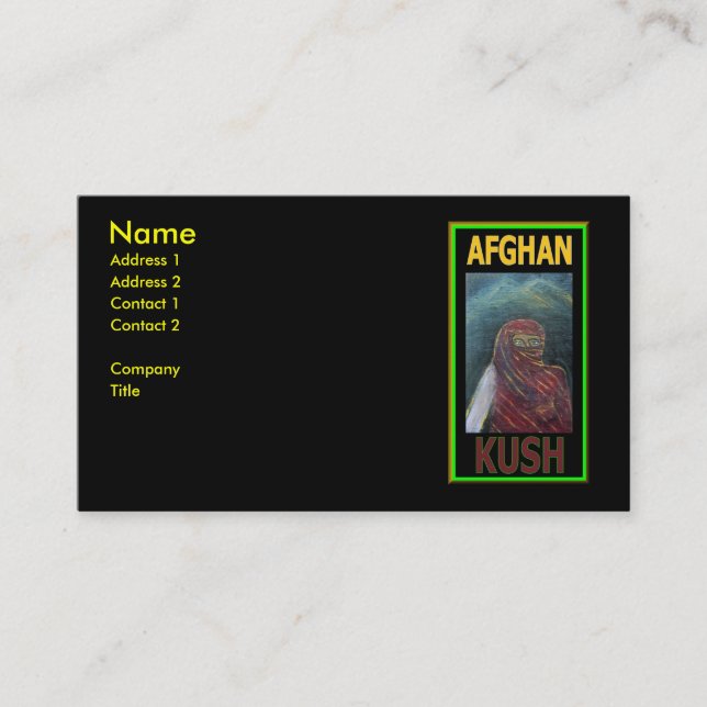 CARTÃO DE VISITA KUSH AFGANO (Frente)