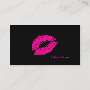 Cartão De Visita Lábios beijo rosa quente PixDezines