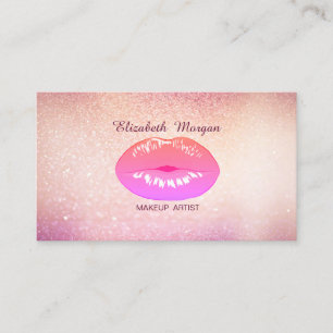 Cartão De Visita Lábios Bokeh Glitter Elegantes Na Moda