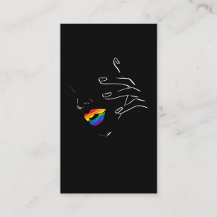 Cartão De Visita Lábios Coloridos do Arco-Íris Orgulho Gay da Fil