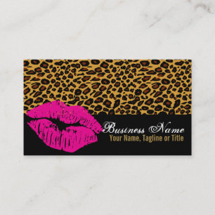Cartão De Visita Lábios cor-de-rosa no costume clássico Bizcards 