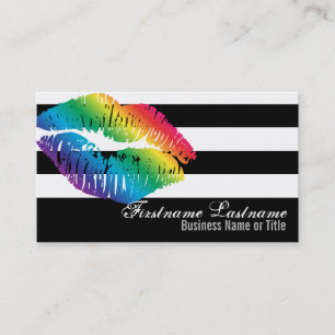 Cartão De Visita Lábios do arco-íris em Bizcards feito sob