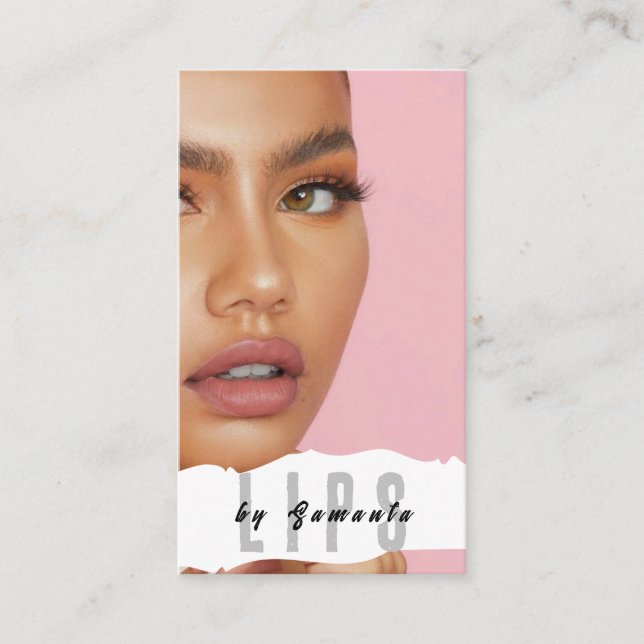 Cartão De Visita Lábios PMU Microblading Henna Salon (Frente)