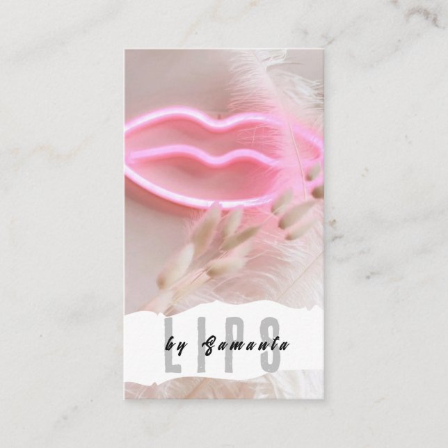 Cartão De Visita Lábios PMU Microblading Henna Salon (Frente)
