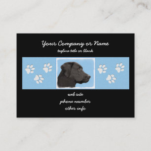Cartão De Visita Labrador Retriever Black Painting Original Dog Art