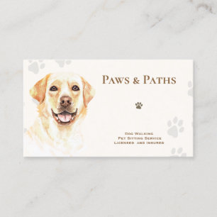 Cartão De Visita Labrador Retriever Dog Walker Pet Sentado