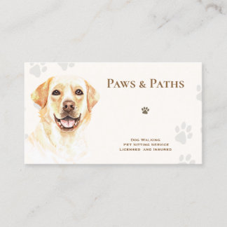 Cartão De Visita Labrador Retriever Dog Walker Pet Sentado