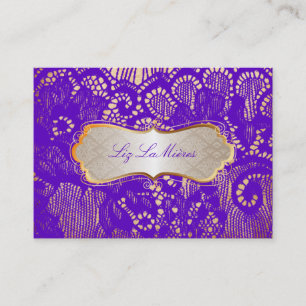 Cartão De Visita Lace para Cima/Púrpura da Vintagem PixDezines