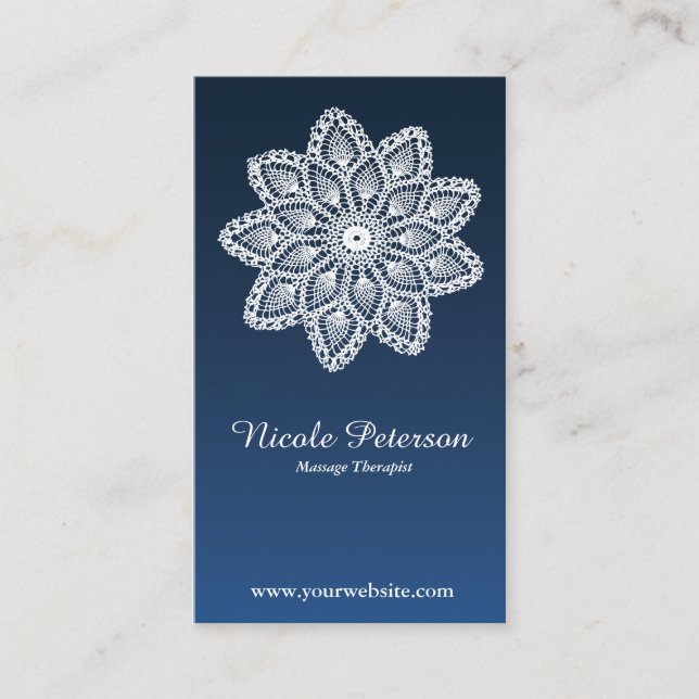 Cartão De Visita Laço branco - massagem (Frente)