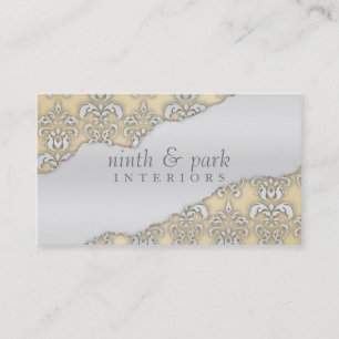 Cartão De Visita Laço francês design de interiores rasgado do