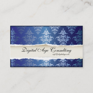 Cartão De Visita Laço gótico filigrana - azul