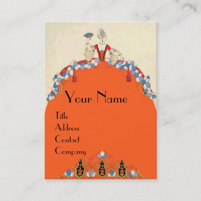 CARTÃO DE VISITA LADY ORANGE FASHION DESIGNER MAKEUP ARTISTA (Frente)