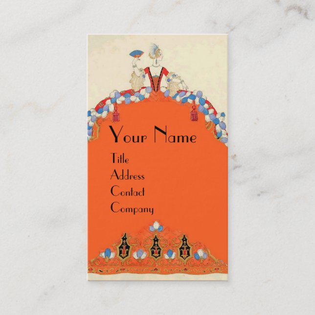 CARTÃO DE VISITA LADY ORANGE FASHION DESIGNER MAKEUP ARTISTA (Frente)