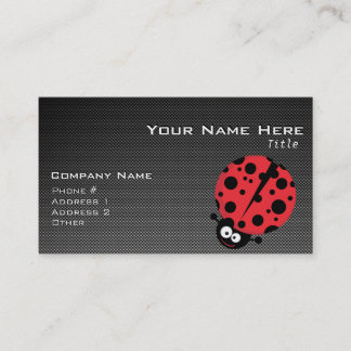 Cartão De Visita Ladybug; Fibra de Carbono Faux