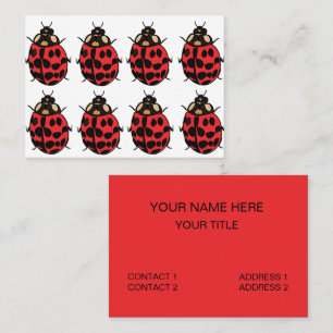 Cartão De Visita Ladybug Red Black Insett Ladybug