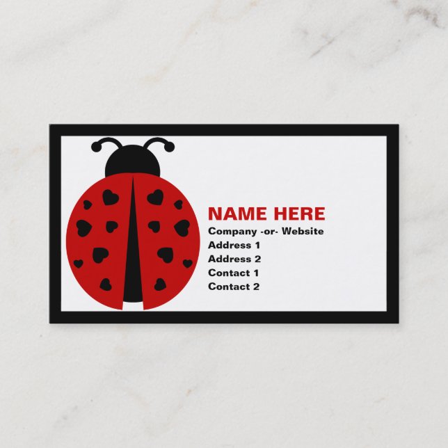 Cartão De Visita ladybugz. (Frente)