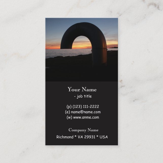 Cartão De Visita Lago Kingston, pôr do sol de Ontário. (Frente)