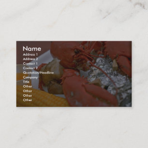 Cartão De Visita Lagosta deliciosa com manteiga tirada, batata e co