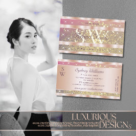 Cartão De Visita Lágrimas Douradas roxas cor-de-rosa Estrelas Monog