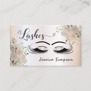 Cartão De Visita Lágrimas longas e belas chic elegante floral