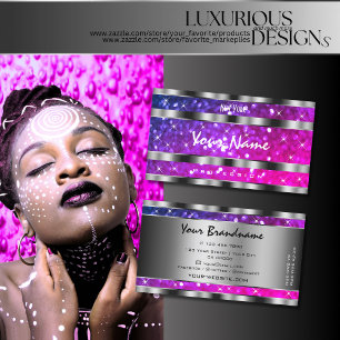 Cartão De Visita Lágrimas Púrpuras, Rosa-Flaseada Estrelas Pratea