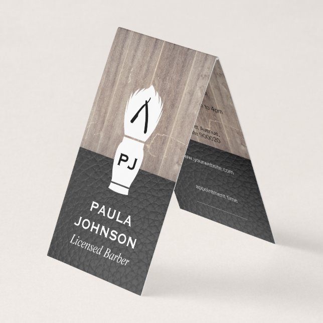 Cartão De Visita Lâmina de couro de madeira executiva (Frente)