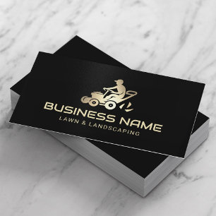 Cartão De Visita Lâmpada e Paisagismo Logotipo Dourado Mínimo