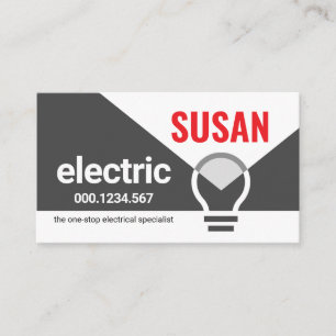Cartão De Visita Lâmpada Elétrica Iluminando Seu Nome