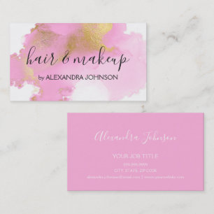 Cartão De Visita Lâmpada Rosa e Folha Dourada Lave Girassol