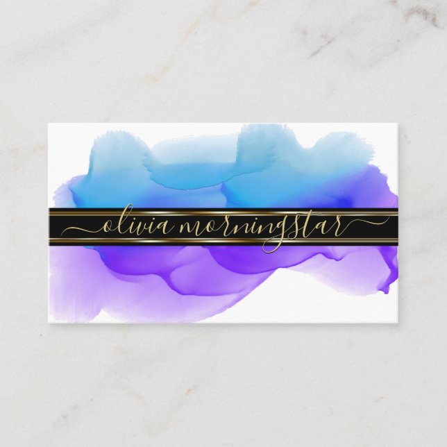 Cartão De Visita Lâmpadas com Abstrato de Aquarela Luxe - Lâmpadas  (Frente)