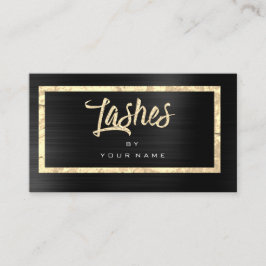 Cartão De Visita Lâmpadas de Maquiagem do Tipografo preto Dourado