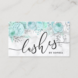 Cartão De Visita Lâmpadas de mármore branco florais bonito modern