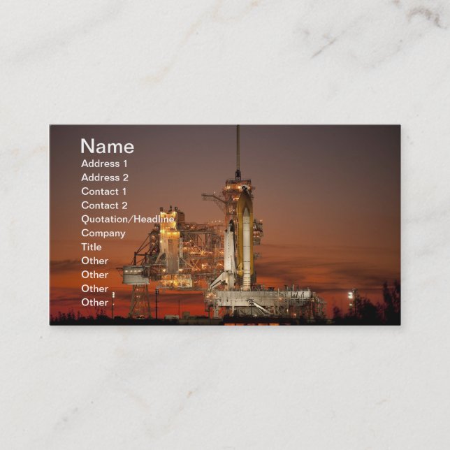 Cartão De Visita Lançamento do ônibus espacial Atlantis NASA (Frente)