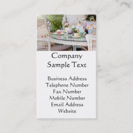 Cartão De Visita Lanche e bolos no jardim