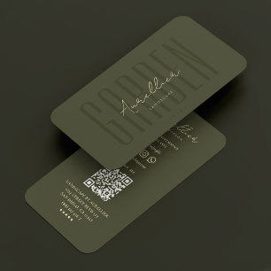 Cartão De Visita Landscape Gardener Botânico Arborista Verde Modern