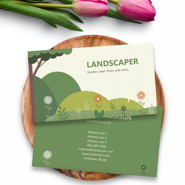 Cartão De Visita Landscaper (Landscaper Business Card)