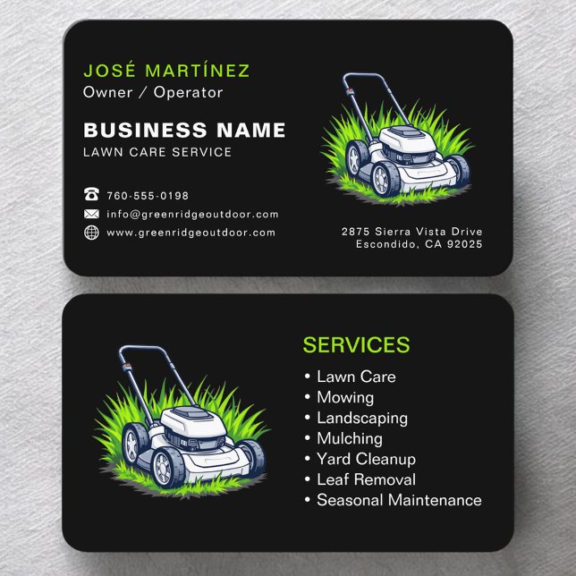 Cartão De Visita Landscaping and Lawn Services Professional (Criador carregado)